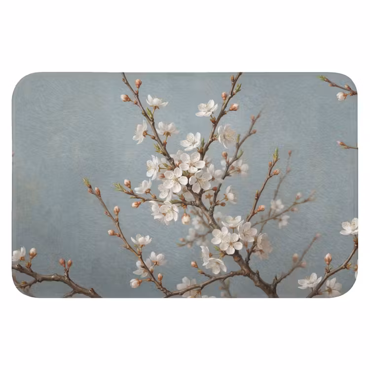 Botanisch - Stilleven - Blauw Badmat klein -3d
