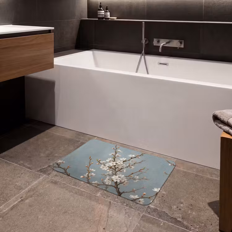 Botanisch - Stilleven - Blauw Badmat klein -sfeer3