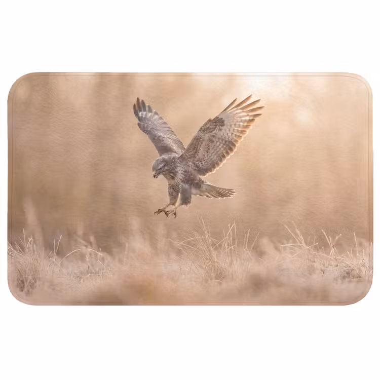 Buizerd - Roofvogel - Natuur - Bruin Badmat middel -3d