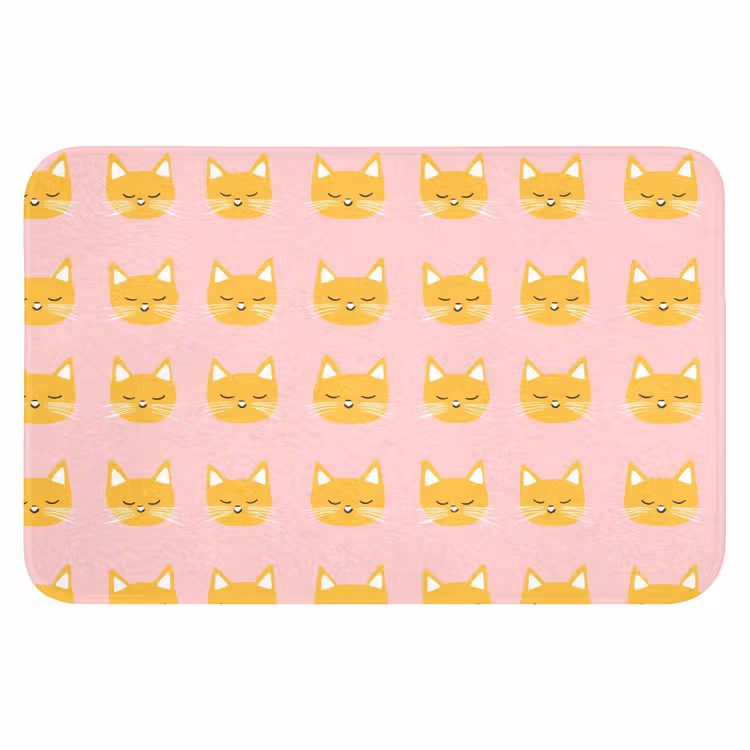 Katten - Patroon - Roze Badmat klein 997 -3d
