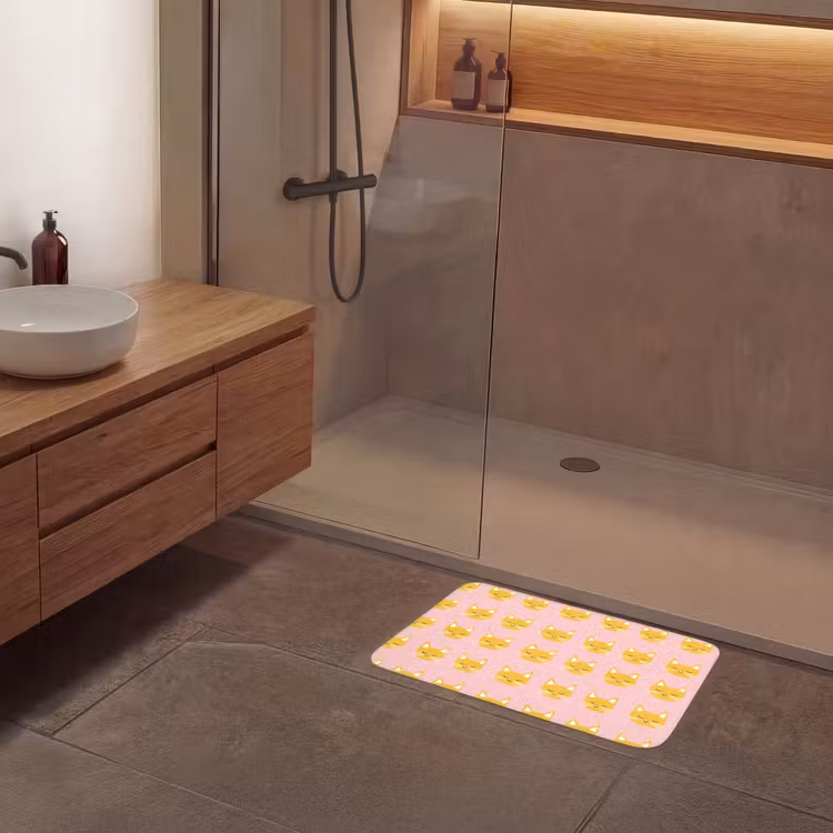 Katten - Patroon - Roze Badmat klein 997 -sfeer2