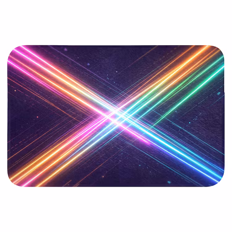 Kruisen - Lasterstralen - Neon Badmat klein -3d