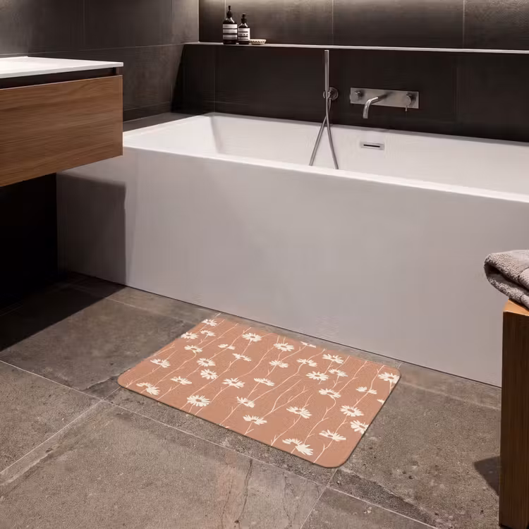 Madeliefjes - Subtiel - Terracotta Badmat klein 997 -sfeer3