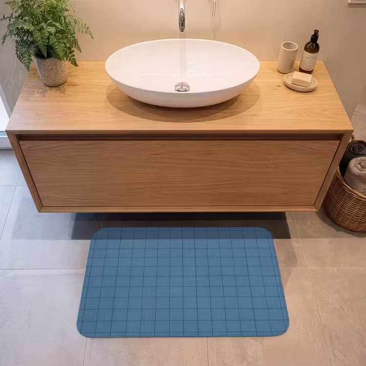 Ruiten - Geometrisch - Blauw Badmat middel 997 -sfeer1