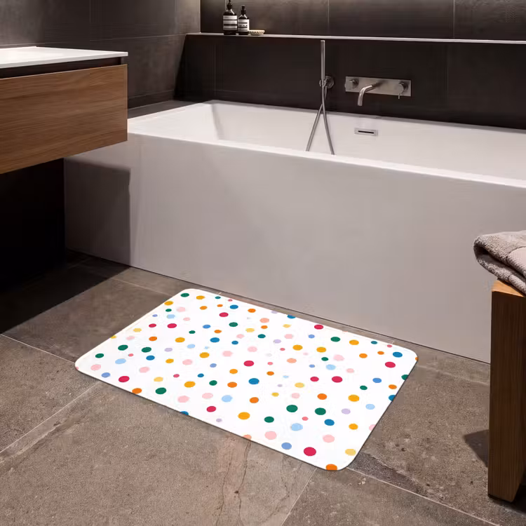 Stippen - Speels - Kleurrijk Badmat middel 997 -sfeer3