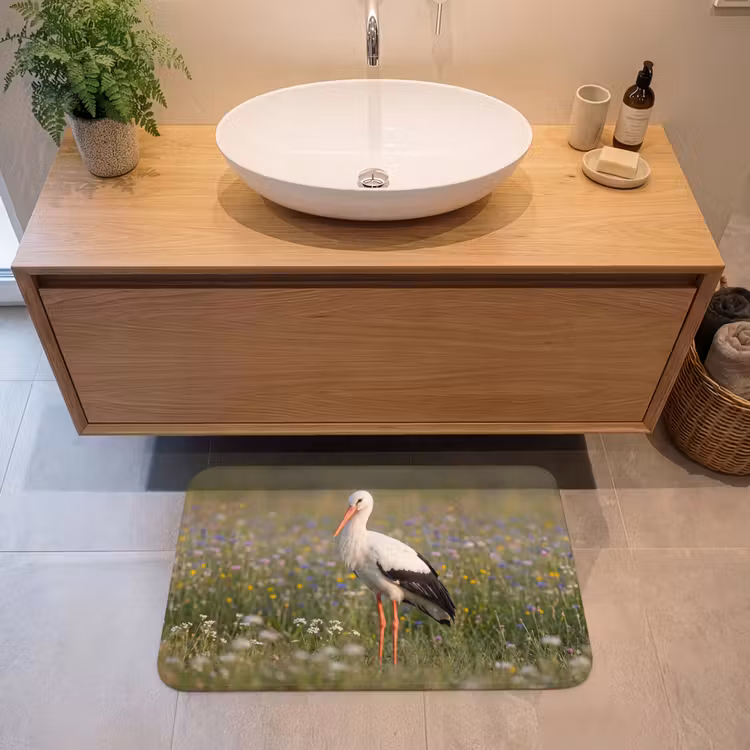 Ooienvaar - Bloemen - Weide - Kleurrijk Badmat klein -sfeer1
