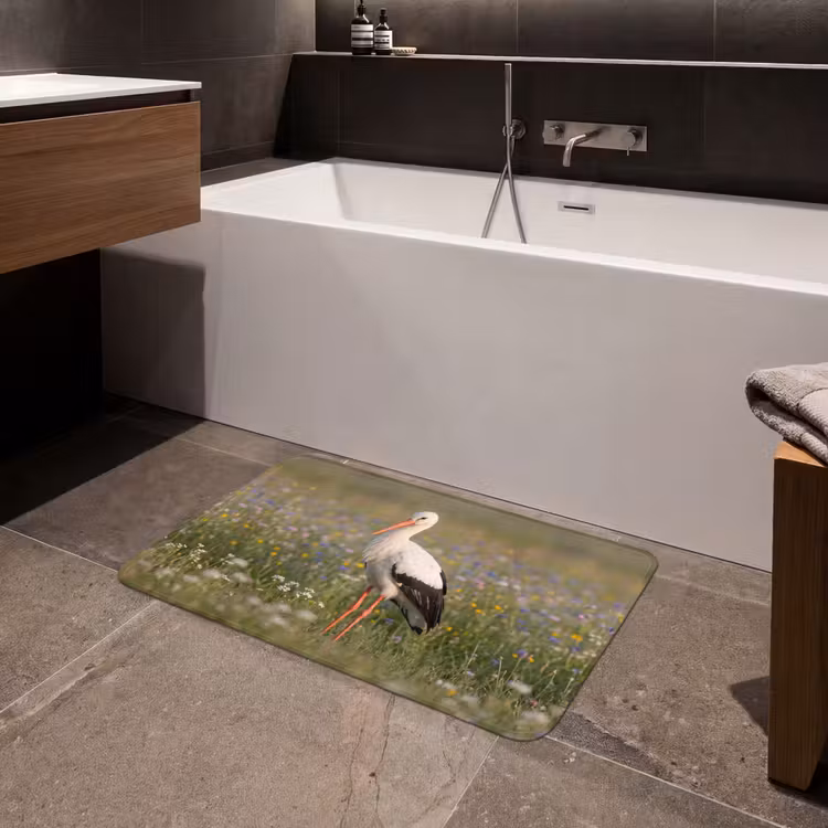 Ooienvaar - Bloemen - Weide - Kleurrijk Badmat klein -sfeer3