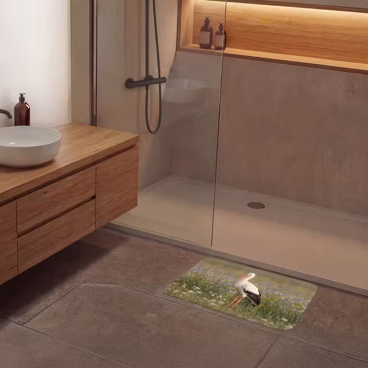 Ooienvaar - Bloemen - Weide - Kleurrijk Badmat klein -sfeer2