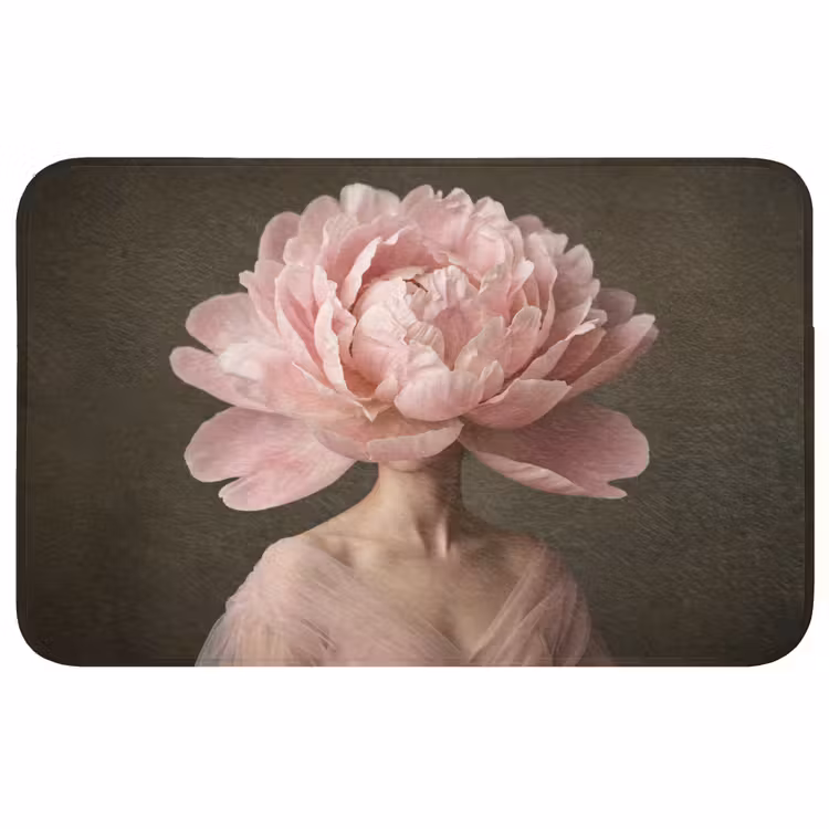 Gezicht - Roos - Roze Badmat klein -3d
