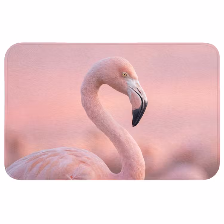 Flamingo - Portret - Roze Badmat klein -3d
