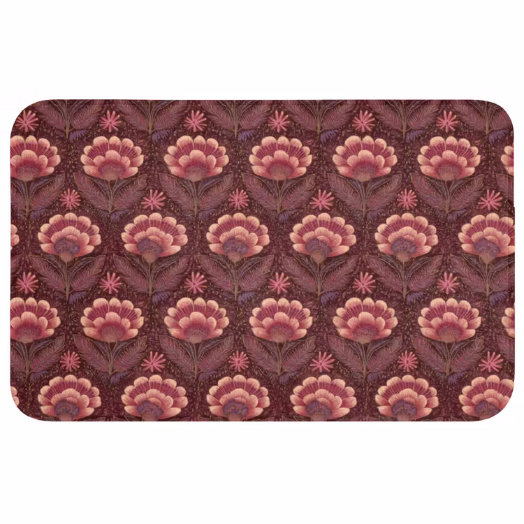 Bloemen - Waaier - Paars Badmat middel 997 -3d