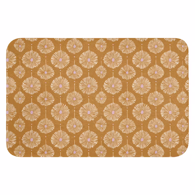 Bloemen - Modern - Oker Badmat klein 997 -3d