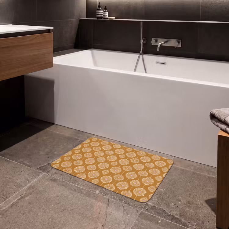 Bloemen - Modern - Oker Badmat klein 997 -sfeer3