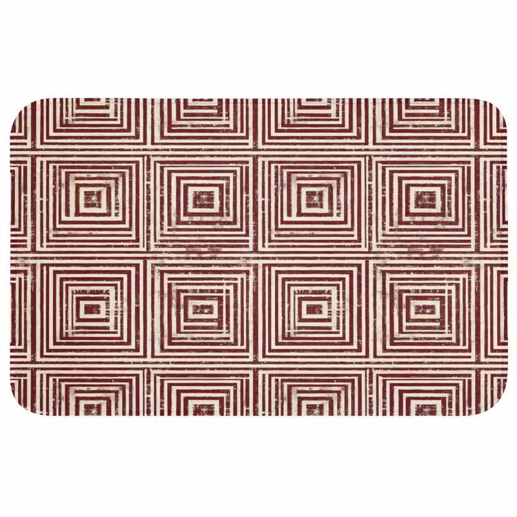 Geometrisch - Patroon - Rood Badmat middel 997 -3d