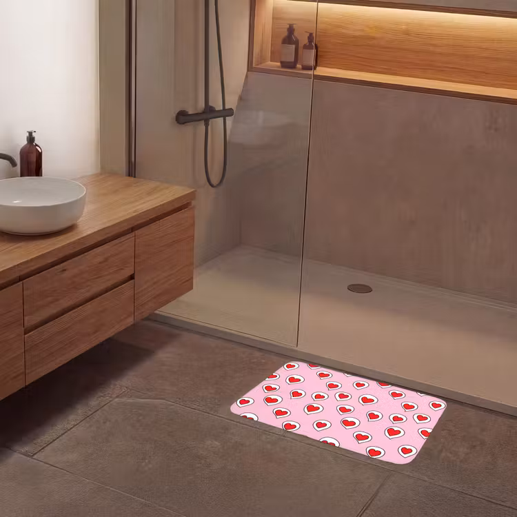 Hartjes - Patroon - Rood Badmat klein 997 -sfeer2