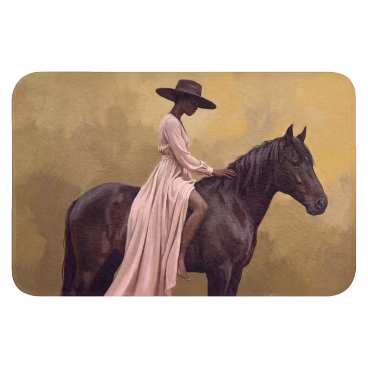 Paard - Klassiek - Oker Badmat klein -3d