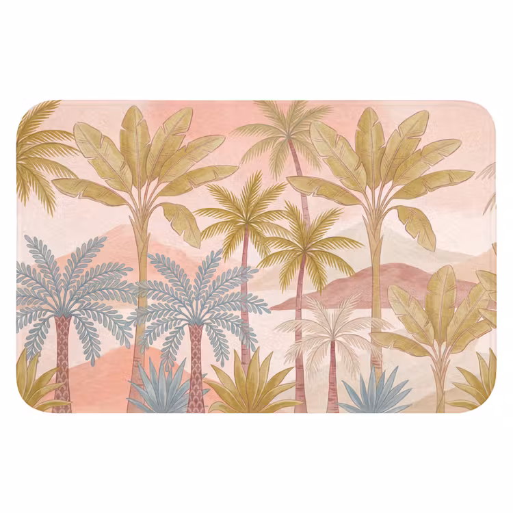Illustratie - Palmbomen - Kleurrijk Badmat klein -3d
