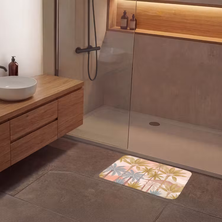 Illustratie - Palmbomen - Kleurrijk Badmat klein -sfeer2