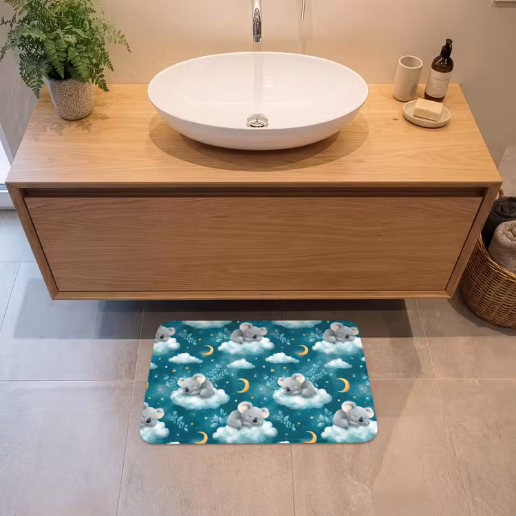 Koala's - Betoverend - Blauw Badmat klein 997 -sfeer1