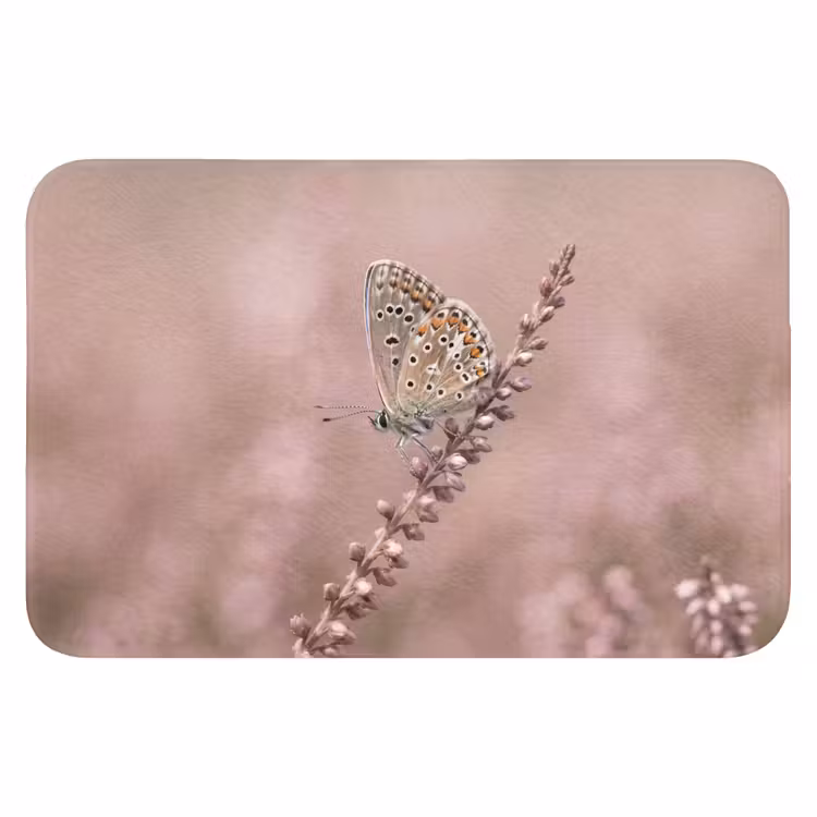 Lavendel - Vlinder - Paars Badmat klein -3d