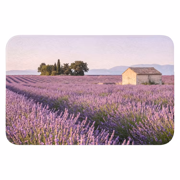 Lavendel - Landschap - Sereen - Paars Badmat klein -3d