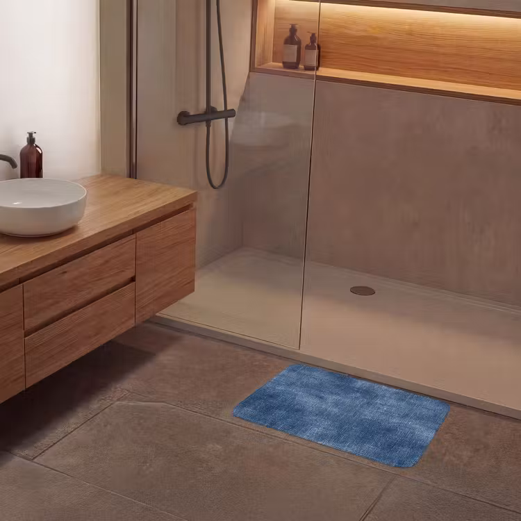 Linnen - Textuur - Patroon - Denim - Rustiek Badmat klein 997 -sfeer2