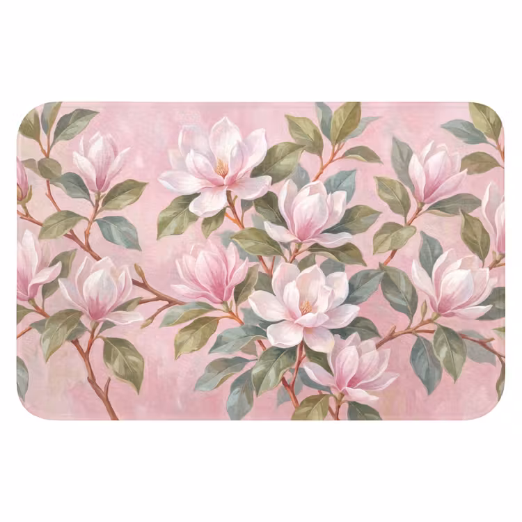 Magnolia's - Patroon - Roze Badmat klein -3d