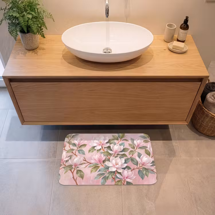 Magnolia's - Patroon - Roze Badmat klein -sfeer1