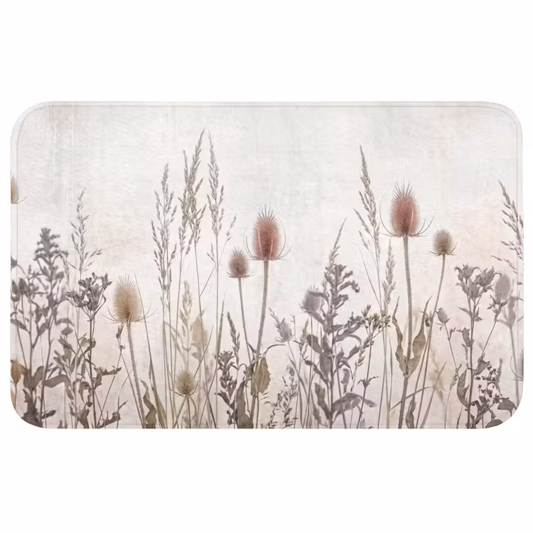 Weidebloemen - Design - Sepia Badmat klein -3d
