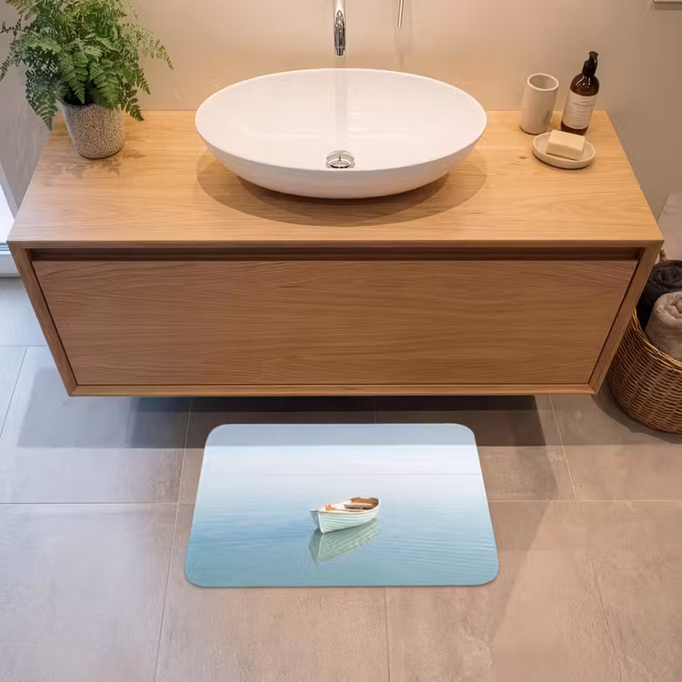 Minimalistisch - Boot - Zee Badmat klein -sfeer1