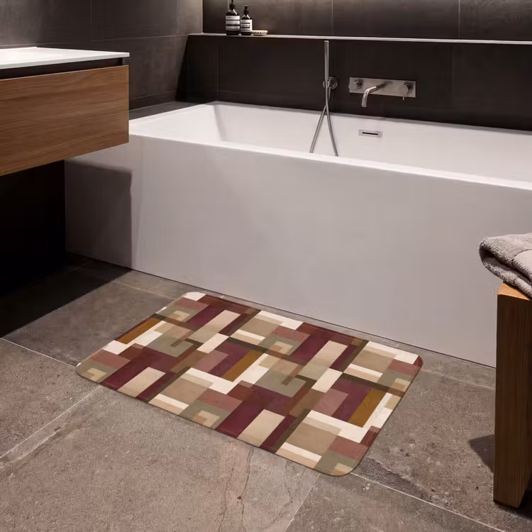Modern - Geometrie - Kleurrijk Badmat middel 997 -sfeer3