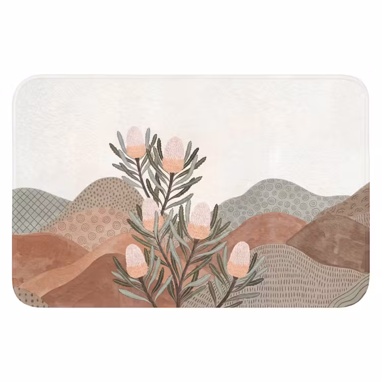 Modern - Heuvels - Terracotta Badmat klein -3d