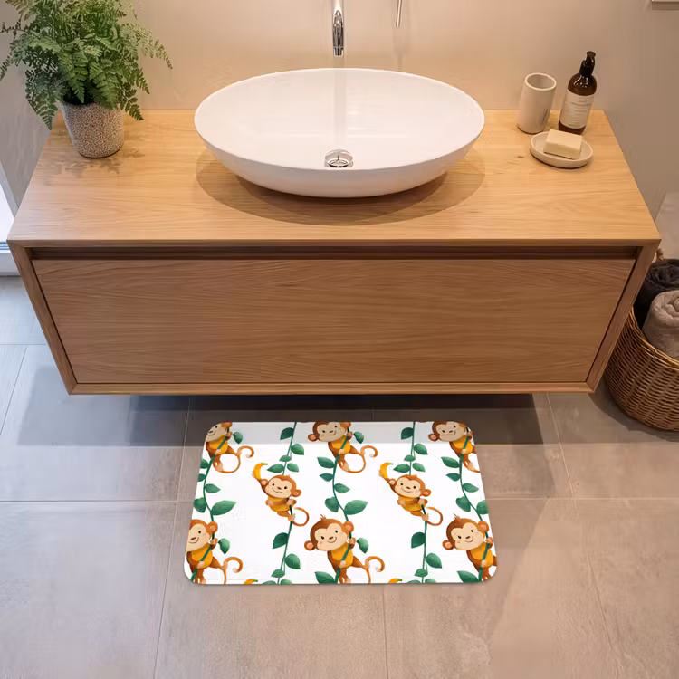 Apen - Lianen - Kleurrijk Badmat klein 997 -sfeer1