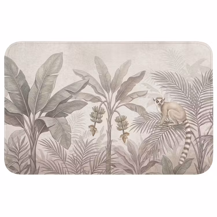 Natuur - Jungle - Ringstaartmaki - Bruin Badmat middel -3d
