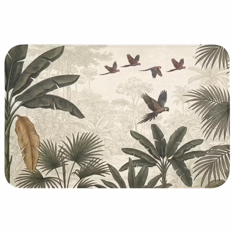 Papagaaien - Jungle - Tropisch - Green Badmat middel -3d
