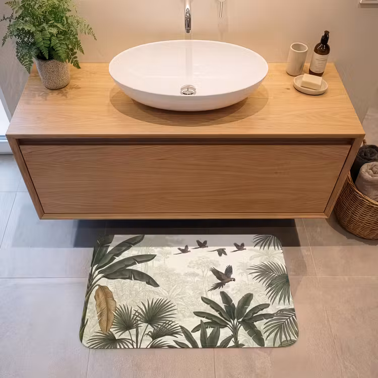 Papagaaien - Jungle - Tropisch - Green Badmat middel -sfeer1