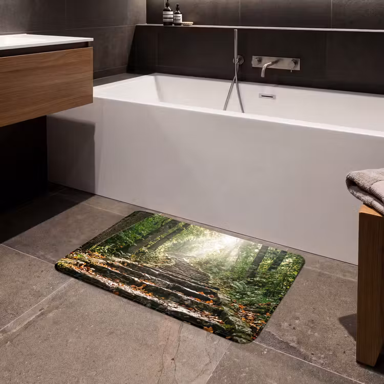 Stenen - Trap - Bos - Natuur Badmat klein -sfeer3