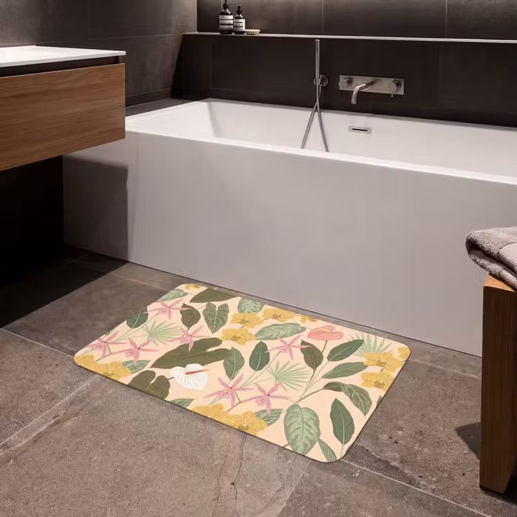 Patroon - Bloemen - Kleurrijk Badmat klein -sfeer3