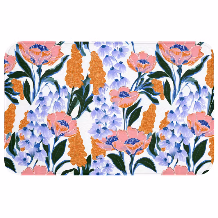 Patroon - Aquarel - Kleurrijk Badmat klein 997 -3d