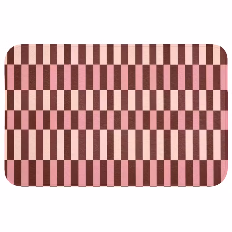 Roze - Rood - Blokjes Badmat middel 997 -3d