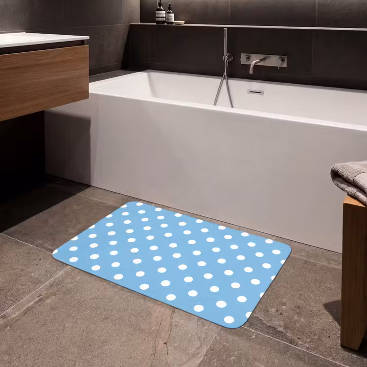 Polka - Dots - Blauw Badmat middel 997 -sfeer3
