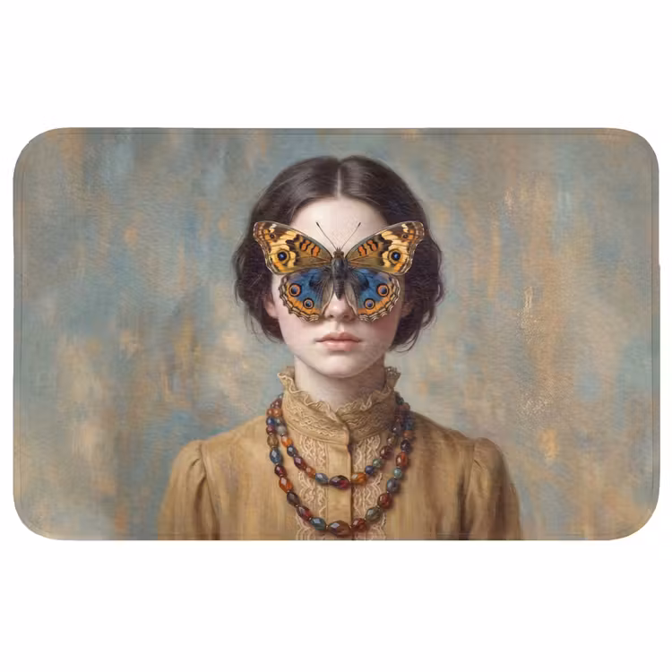 Portret - Vlinder - Kleurrijk Badmat middel -3d