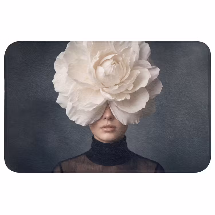 Portret - Mysterieus - Wit Badmat klein -3d