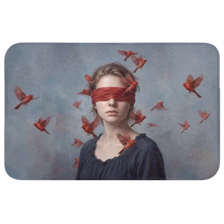 Portret - Krachtig - Rood Badmat middel -3d