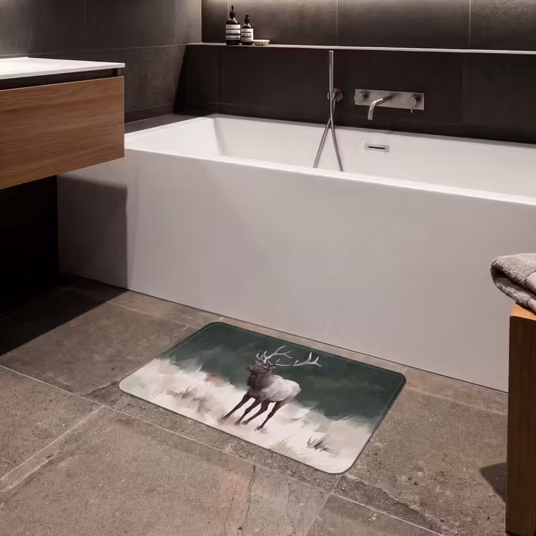 Edelhert - Gewei - Schildering - Rustiek Badmat klein -sfeer3