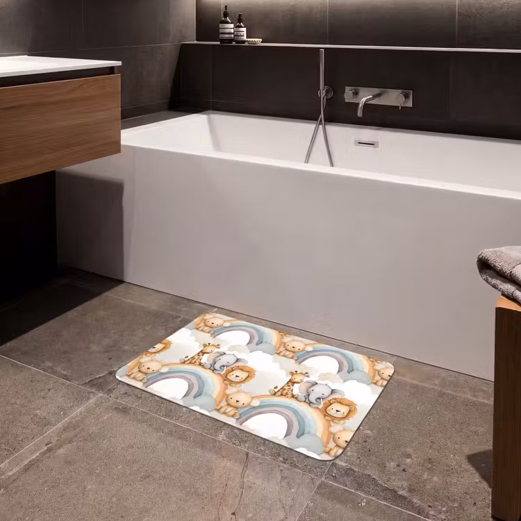 Safari - Regenboog - Kleurrijk Badmat klein 997 -sfeer3