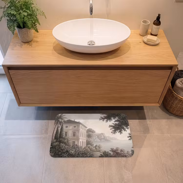 Zee - Villa - Beige Badmat klein -sfeer1