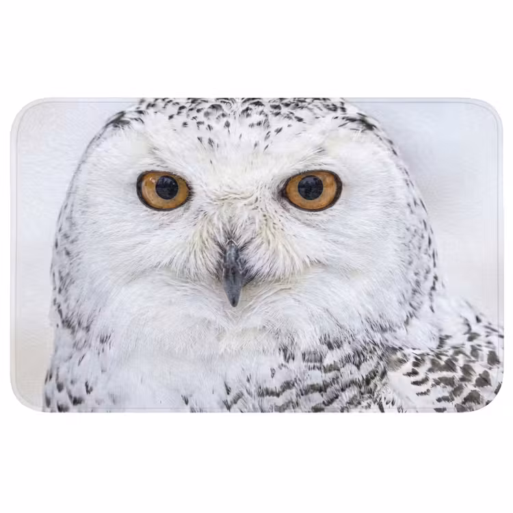 Sneeuwuil - Oog - Wildlife - Wit Badmat middel -3d