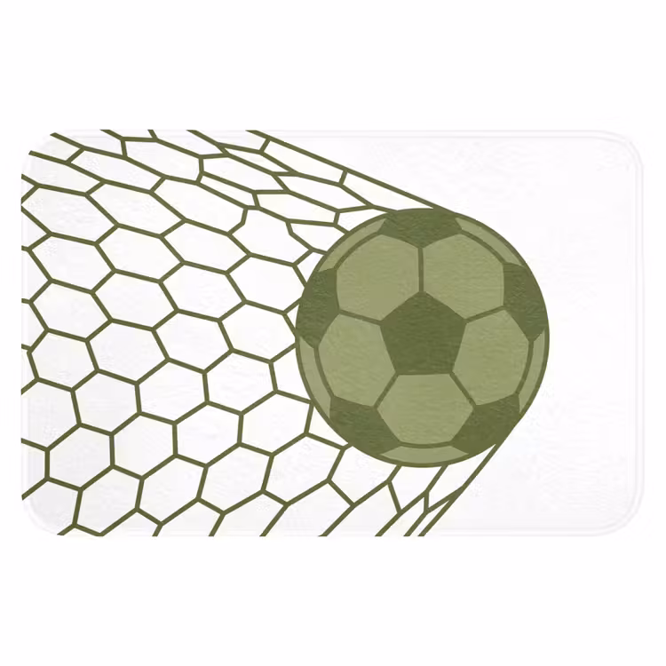 Voetbal - Goal - Sport - Groen Badmat klein -3d