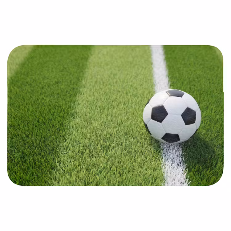 Voetbal - Grasveld - Sport - Groen Badmat klein -3d